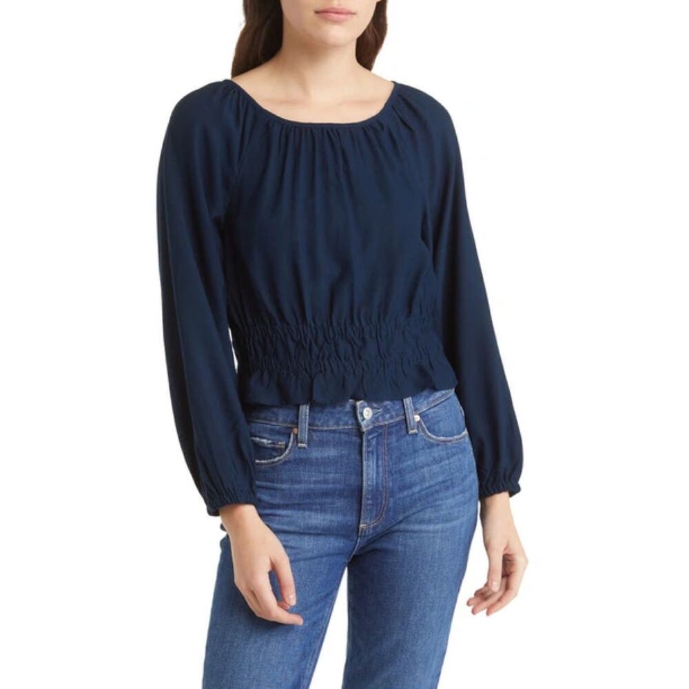 New Madewell Tie-Back Cutout Top in Navy Size XXS